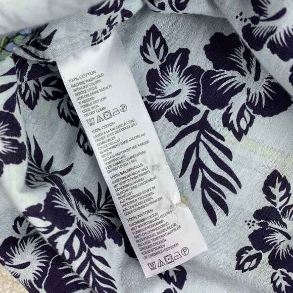 Tommy Bahama Blue Palapa Plaid Size XL Seagrove Floral Button Up - Picture 11 of 14